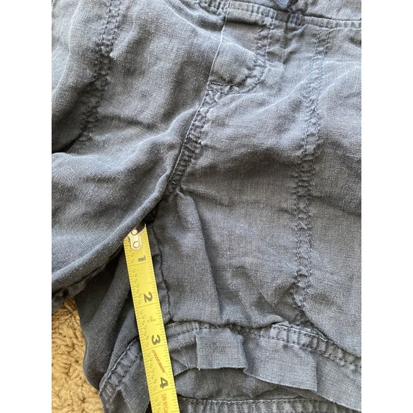 Athleta Women's 100% Linen Shorts Navy Blue 4" inseam Size 10 - Picture 7 of 11